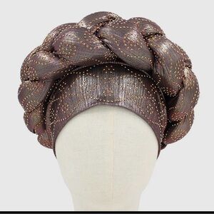 Elegant Metallic peach Headwrap/turban
